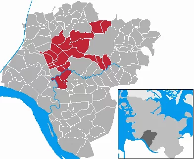 Lage des Amtes Itzehoe-Land im Kreis Steinburg 